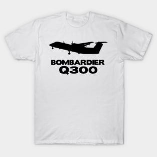 Bombardier Q300 Silhouette Print (Black) T-Shirt